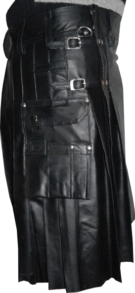 Black Leather Kilts for Men