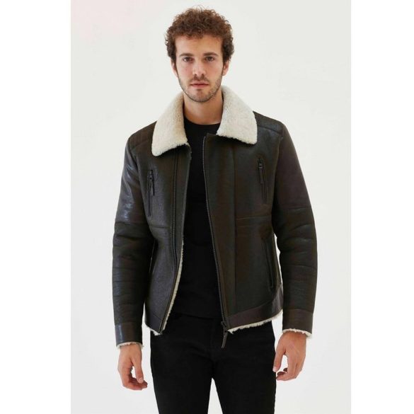 B3 sheepskin Bomber jacket with fur