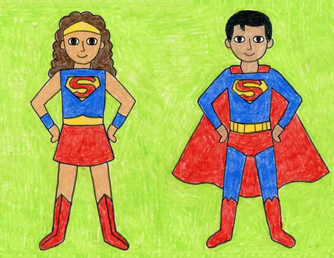 Simple Superhero Drawing For Kids | Drawing For Kids Tutorial