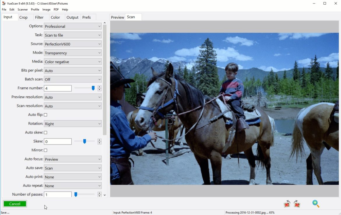 Negative scanning programs