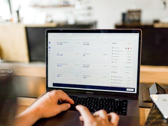 Someone trying SaaS sales in a computer