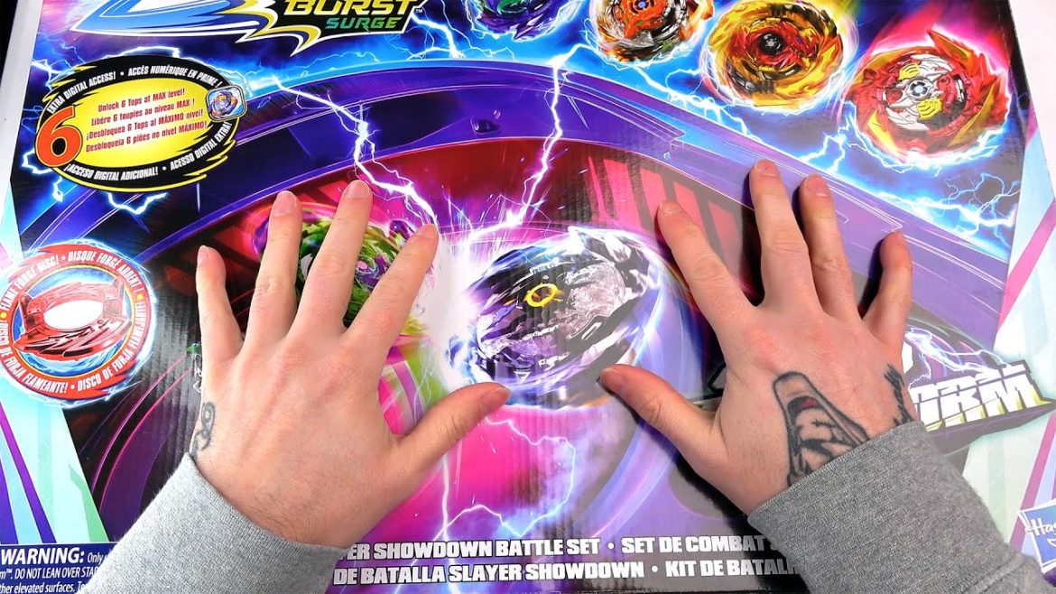 Takara Tomy Beyblades at a Beystation