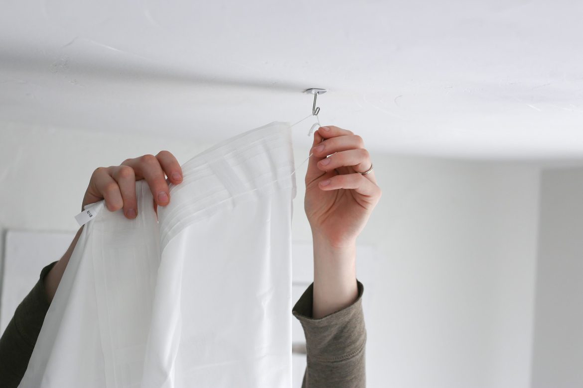 hang the curtains without drilling